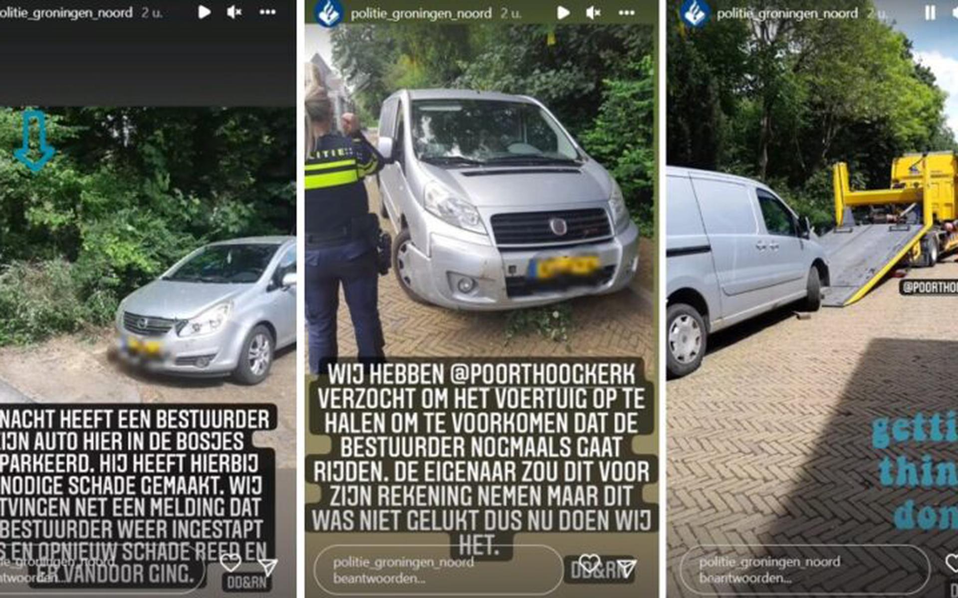 typist Zwart Heerlijk Bestuurder parkeert auto in de bosjes van Noorderplantsoen en wil bij  daglicht verder rijden. Politie says no! - Sikkom