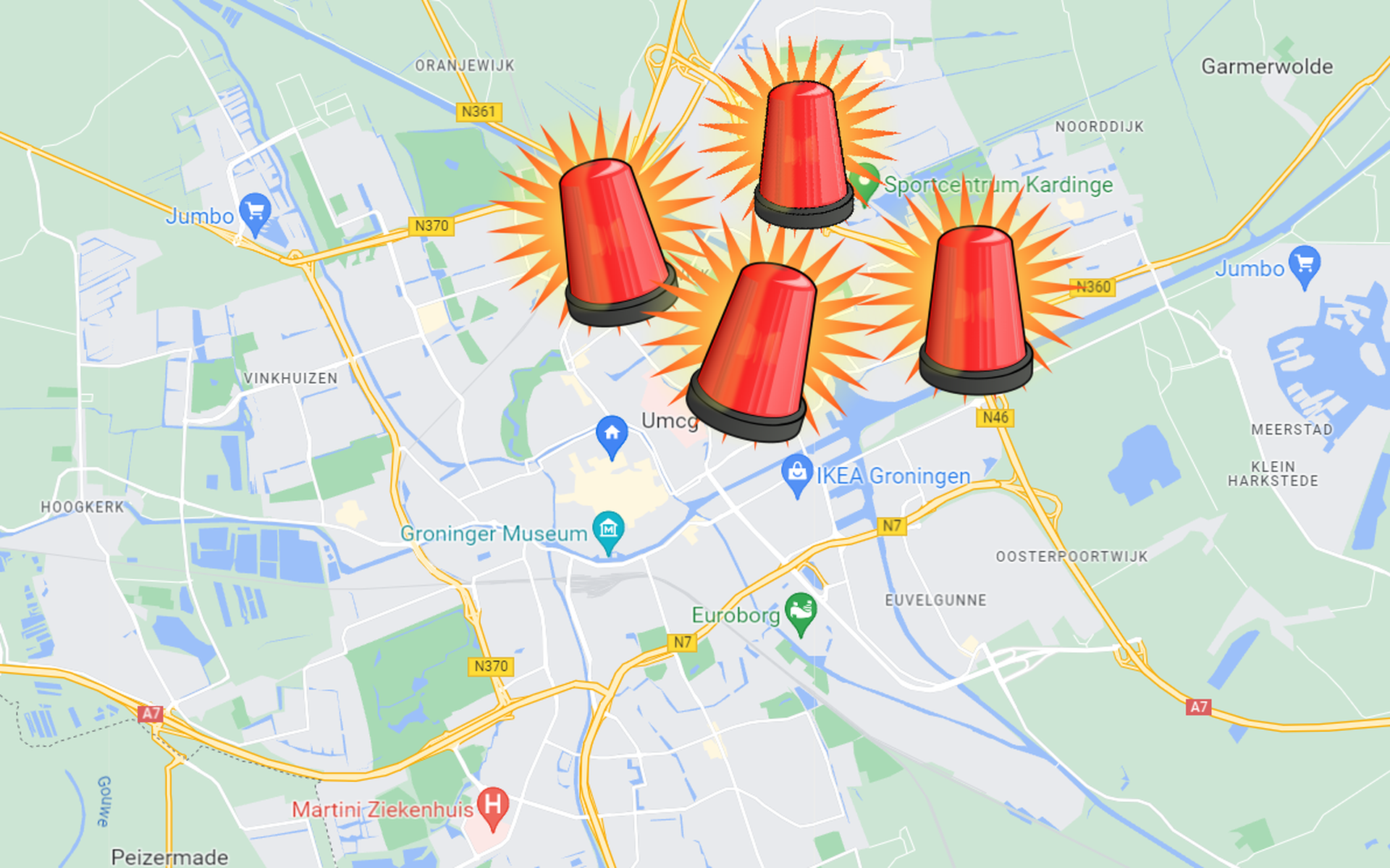Screenshot van Google. Bewerking in Paint