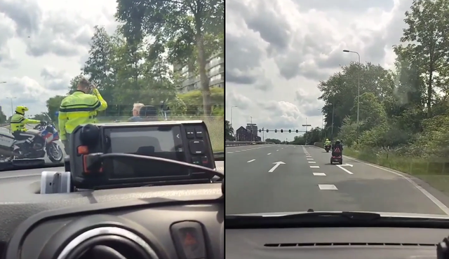 Video | Politie plukt scootmobiel-meneer van Ring West in Groningen: ‘Aiaiaiaiaiai’